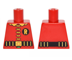 Torso Batman 'R' Symbol, 5 Yellow Clasps and Collar, Black and Gold Belt Pattern