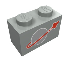 Brick 1 x 2 with Classic Space Logo Pattern