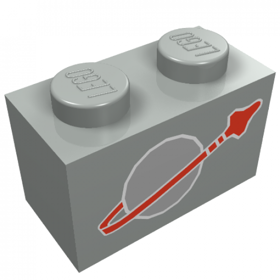 Brick 1 x 2 with Classic Space Logo Pattern