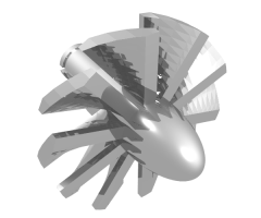 Aircraft Engine Large, Center, 10 Blades