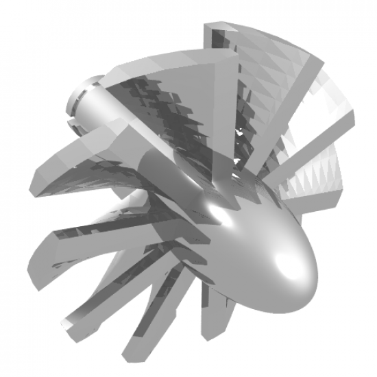 Aircraft Engine Large, Center, 10 Blades