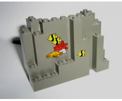 Rock Panel 4 x 10 x 6 Rectangular (BURP) with Fish and Crab Pattern (Stickers) - Sets 6558 / 6559