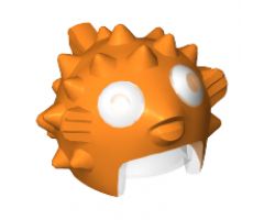 Minifigure, Headgear Mask Puffer Fish with Spikes and Fins, Trans-Clear Visor, White Eyes Pattern