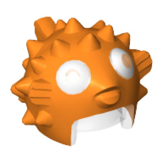Minifigure, Headgear Mask Puffer Fish with Spikes and Fins, Trans-Clear Visor, White Eyes Pattern