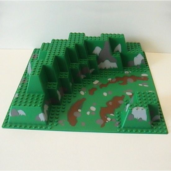 Baseplate, Raised 32 x 32 Canyon with Brown Dirt and Gray Rocks Pattern