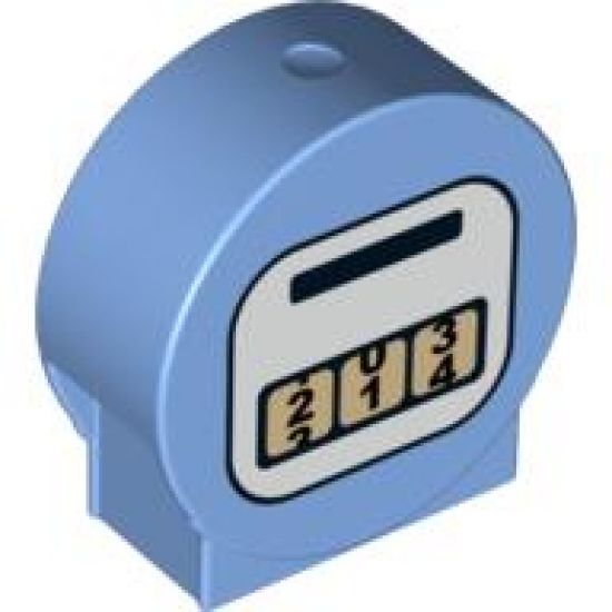 Duplo, Brick 1 x 3 x 2 Round Top with Gas/Fuel Pump Gauge Pattern