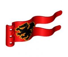 Duplo Flag Wavy 2 x 5 with Castle Dragon Pattern