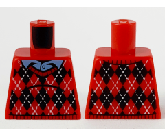 Torso Argyle Sweater, Medium Blue Shirt Collar, Black Diamonds and White Stitching Pattern