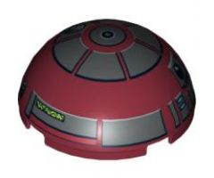 Cylinder Hemisphere 4 x 4 with R4-P17 Astromech Droid Pattern