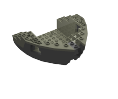 Boat Hull Small Bow 12 x 12 x 5 1/3, Top Color Black