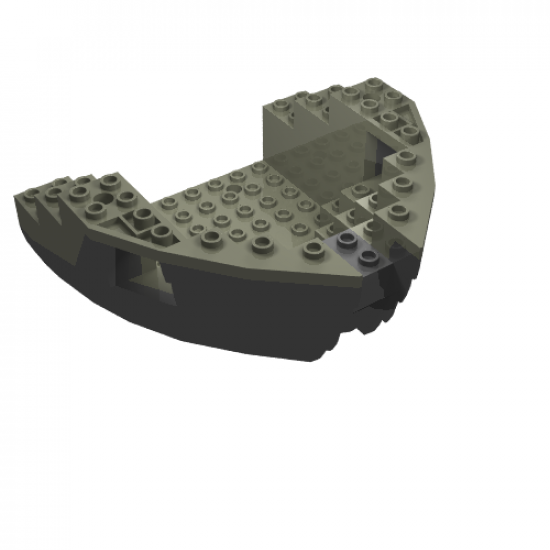 Boat Hull Small Bow 12 x 12 x 5 1/3, Top Color Black