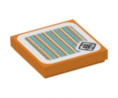 Tile 2 x 2 with Super Mario Scanner Code Bramball Pattern (Sticker) - Sets 71381 / 71413