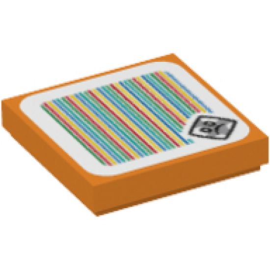 Tile 2 x 2 with Super Mario Scanner Code Bramball Pattern (Sticker) - Sets 71381 / 71413