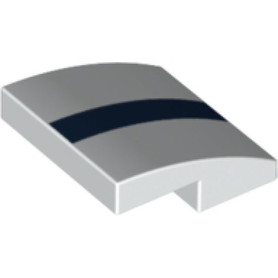 Slope, Curved 2 x 2 with Dark Blue Stripe Pattern