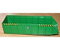 Vehicle Tipper Bed 24 x 7 with 'L.C.B.' and Black and Yellow Danger Stripes Pattern on Both Sides (6 Stickers) - Set 7998