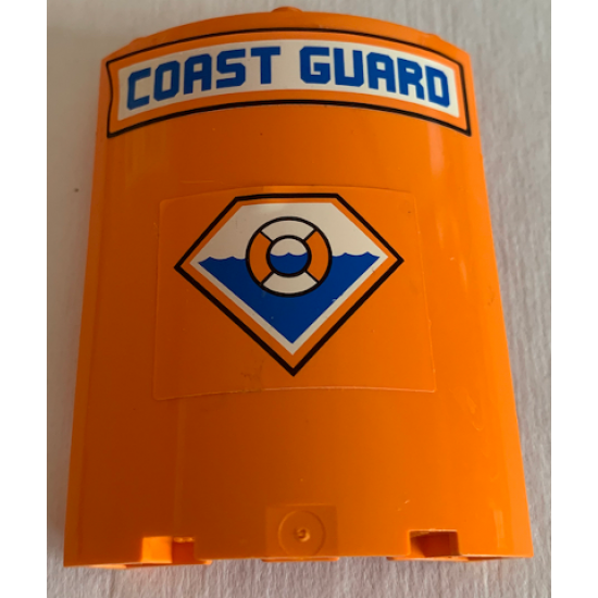 Cylinder Quarter 4 x 4 x 6 with 'COAST GUARD' and Logo Pattern (Stickers) - Set 4210