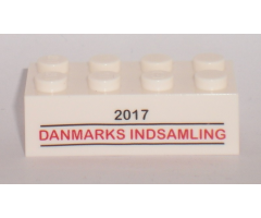 Brick 2 x 4 with Danmarks Indsamling 2017 Pattern