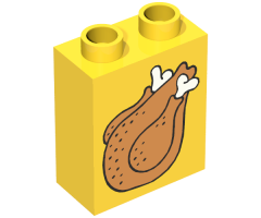 Duplo, Brick 1 x 2 x 2 with Roast Turkey Pattern