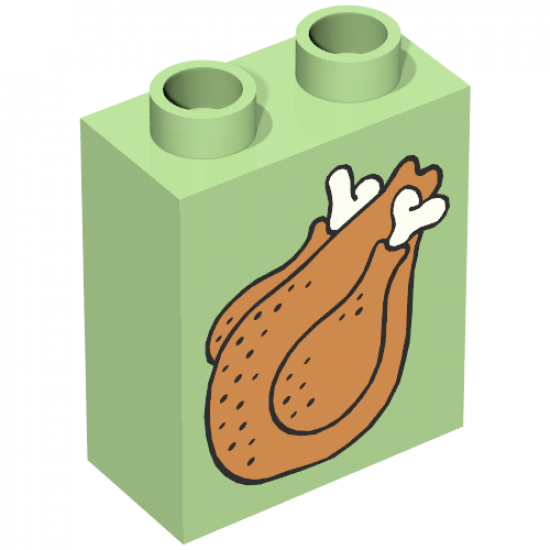 Duplo, Brick 1 x 2 x 2 with Roast Turkey Pattern