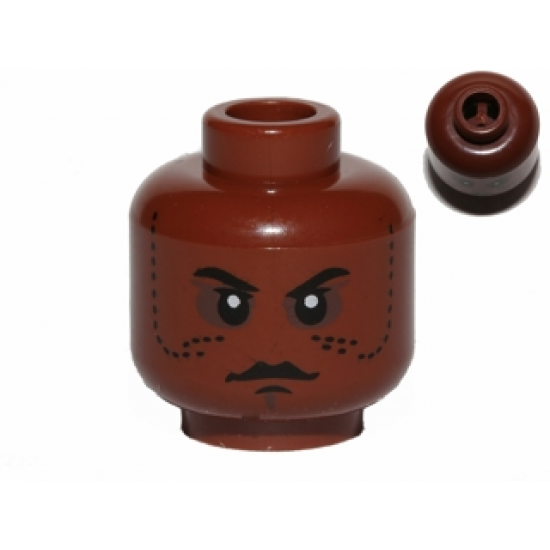 Minifigure, Head Alien with Black Mouth and Dots on Cheeks Pattern (SW Agen Kolar) - Blocked Open Stud