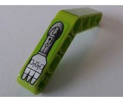 Technic, Liftarm 1 x 7 Bent (4 - 4) Thick with Robot Arm 3 Fingers Pattern Model Right Side (Sticker) - Set 8307
