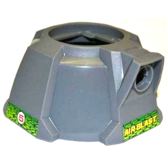 Vehicle Air Blast Launcher Base (Racers) with Number '5' in White Circle on Both Sides and Yellow 'AIR BLAST' Pattern (Stickers) - Set 8231