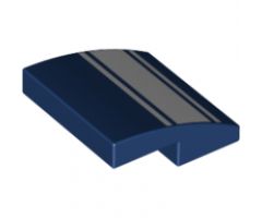 Slope, Curved 2 x 2 with Three White Stripes Pattern