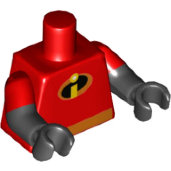 Torso Orange Belt and Incredibles Symbol Pattern (Dash Parr) / Black Arms with Red Short Sleeves Pattern / Black Hands