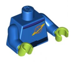 Torso Space Ringed Planet and Black Belt Pattern / Blue Arms / Lime Hands