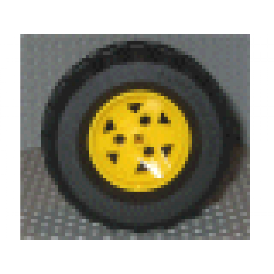 Wheel & Tire Assembly 43.2mm D. x 26mm Technic Racing Small, 3 Pin Holes with Black Tire 81.6 x 38 R Balloon (41896 / 45982)