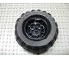 Wheel & Tire Assembly 43.2mm D. x 26mm Technic Racing Small, 3 Pin Holes with Black Tire 81.6 x 38 R Balloon (41896 / 45982)
