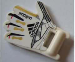 Minifigure, Utensil Soccer Goalie Mitt with Finger Pattern on Both Sides and Adidas Logos Left (Stickers) - Set 3573