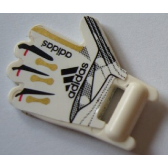 Minifigure, Utensil Soccer Goalie Mitt with Finger Pattern on Both Sides and Adidas Logos Left (Stickers) - Set 3573