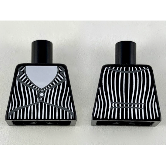 Torso Tuxedo Jacket with White Shirt and Stripes Pattern