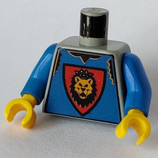 Torso Castle Knights Kingdom Vest, Shield and Lion Head Pattern / Blue Arms / Yellow Hands