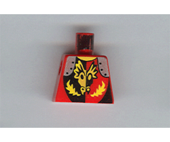 Torso Castle Dragon Knights Dragon Face breathing Fire Pattern