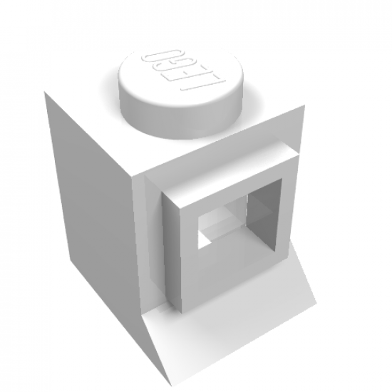 Window 1 x 1 x 1 with Extended Lip and Solid Stud, with Fixed Glass