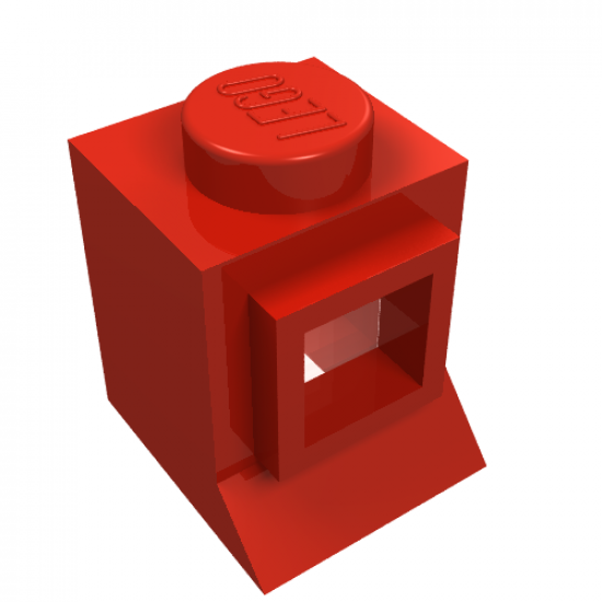 Window 1 x 1 x 1 with Extended Lip and Solid Stud, with Fixed Glass