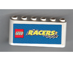Windscreen 2 x 6 x 2 with LEGO Racers Logo on Blue Background Pattern (Sticker)