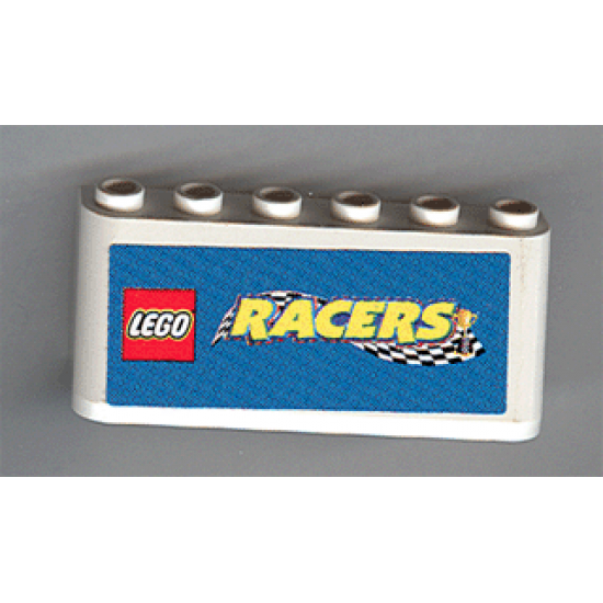 Windscreen 2 x 6 x 2 with LEGO Racers Logo on Blue Background Pattern (Sticker)