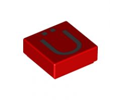 Tile 1 x 1 with Silver Capital Letter U with Diaeresis (Ü) Pattern