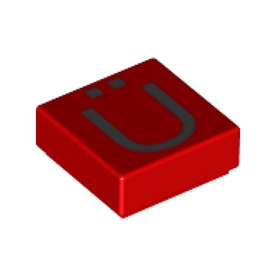 Tile 1 x 1 with Silver Capital Letter U with Diaeresis (Ü) Pattern