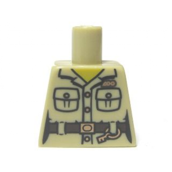 Torso Safari Shirt with Pockets and Belt and 'Zoo' Pattern