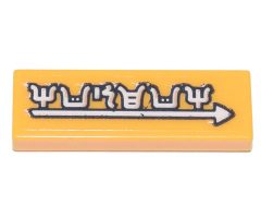 Tile 1 x 3 with Ninjago Logogram 'Museum' and White Arrow Pattern (Sticker) - Set 71741