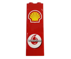 Brick 1 x 2 x 5 with Shell and Vodafone Logos Pattern (Stickers) - Set 8144-1
