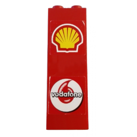 Brick 1 x 2 x 5 with Shell and Vodafone Logos Pattern (Stickers) - Set 8144-1