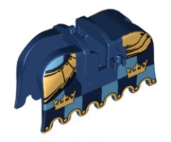 Animal, Accessory Horse Barding, Ruffled Edge with Gold Crowns and Gold Plate Armor Pattern