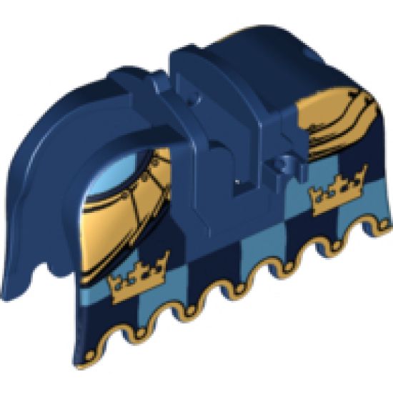 Animal, Accessory Horse Barding, Ruffled Edge with Gold Crowns and Gold Plate Armor Pattern