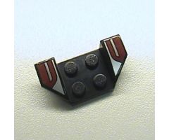 Vehicle, Mudguard 2 x 4 with Flared Wings, Red/Silver Stripes Pattern (Set 8364)