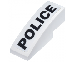 Slope, Curved 3 x 1 with Black 'POLICE' Pattern Model Left (Sticker) - Set 8152
